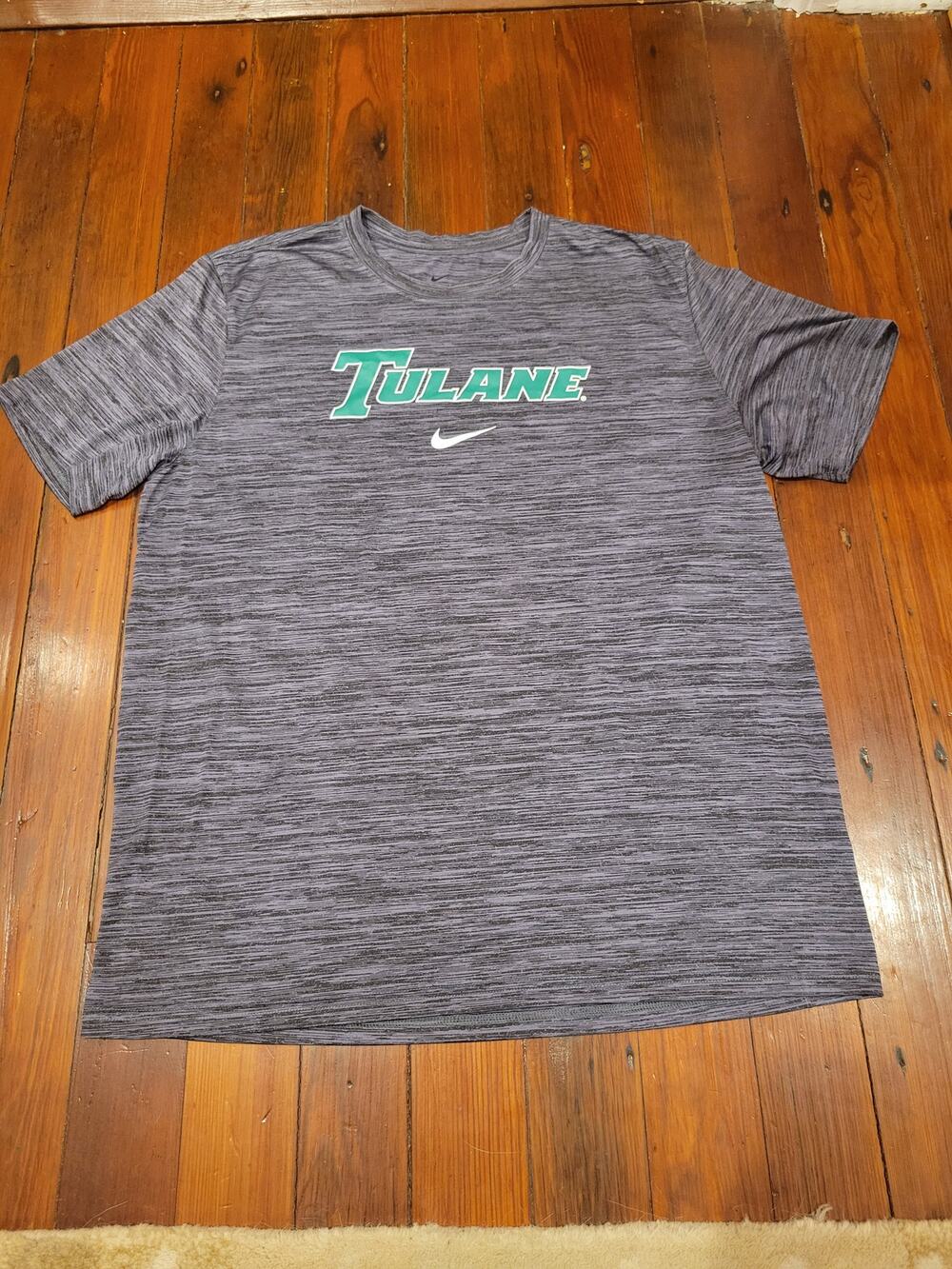 Nike Dri-FIT Tulane Green Wave Gray Athletic T Shirt Men's XL NCAA Performance